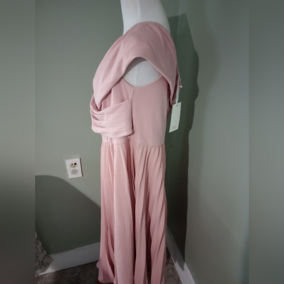 NWT Grace Karin Elegant Pink Pleated Midi Dress XL - Picture 3 of 7